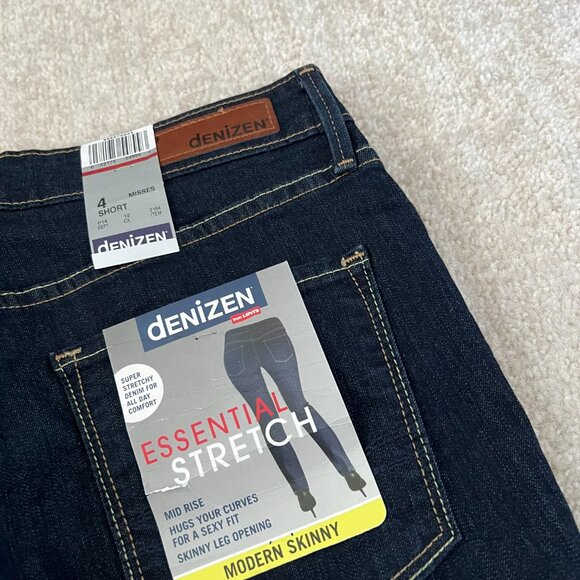 NWT Levi’s Denizen Blue Modern Skinny Jeans 4 Short - Picture 9 of 11